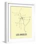 Los Angeles (Light Yellow & Dark Gray)-LinePosters-Framed Serigraph