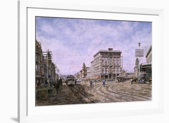 Los Angeles: Looking South From Main & Spring-Stanton Manolakas-Framed Giclee Print