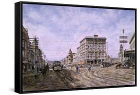 Los Angeles: Looking South From Main & Spring-Stanton Manolakas-Framed Stretched Canvas