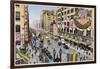 Los Angeles: Main Street Decked Out in Flags in Honour of the Olympic Games-null-Framed Photographic Print