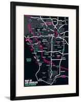 Los Angeles Map-Tom Frazier-Framed Art Print