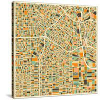 Los Angeles Map-Jazzberry Blue-Stretched Canvas