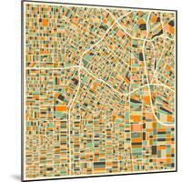 Los Angeles Map-Jazzberry Blue-Mounted Art Print