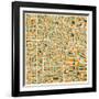 Los Angeles Map-Jazzberry Blue-Framed Giclee Print