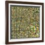 Los Angeles Map-Jazzberry Blue-Framed Art Print