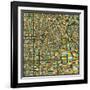 Los Angeles Map-Jazzberry Blue-Framed Art Print