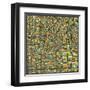 Los Angeles Map-Jazzberry Blue-Framed Art Print