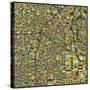 Los Angeles Map-Jazzberry Blue-Stretched Canvas