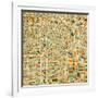 Los Angeles Map-Blue Jazzberry-Framed Art Print