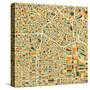 Los Angeles Map-Blue Jazzberry-Stretched Canvas