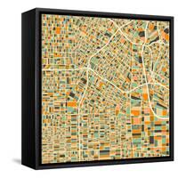 Los Angeles Map-Blue Jazzberry-Framed Stretched Canvas