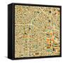 Los Angeles Map-Blue Jazzberry-Framed Stretched Canvas