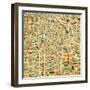 Los Angeles Map-Blue Jazzberry-Framed Art Print