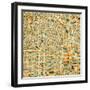 Los Angeles Map-Blue Jazzberry-Framed Art Print