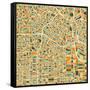 Los Angeles Map-Blue Jazzberry-Framed Stretched Canvas