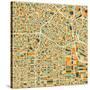 Los Angeles Map-Blue Jazzberry-Stretched Canvas