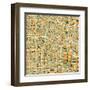 Los Angeles Map-Blue Jazzberry-Framed Art Print