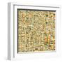 Los Angeles Map-Blue Jazzberry-Framed Art Print