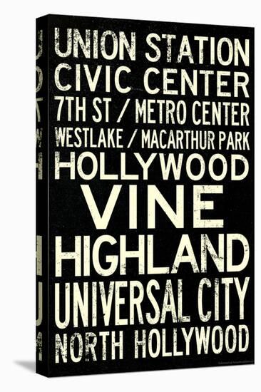 Los Angeles Metro Rail Stations Travel Poster-null-Stretched Canvas