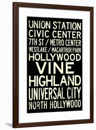 Los Angeles Metro Rail Stations Travel Poster-null-Framed Standard Poster