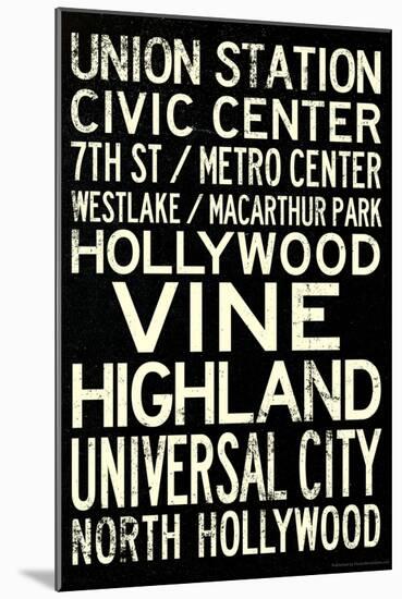 Los Angeles Metro Rail Stations Travel Poster-null-Mounted Poster