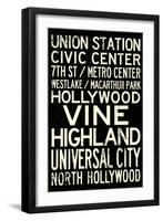 Los Angeles Metro Rail Stations Vintage Subway Retro Metro Travel-null-Framed Art Print