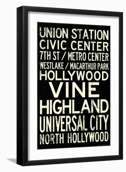 Los Angeles Metro Rail Stations Vintage Subway Retro Metro Travel-null-Framed Art Print