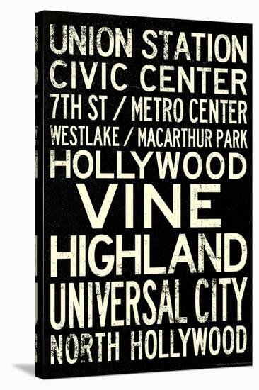 Los Angeles Metro Rail Stations Vintage Subway RetroMetro Travel Poster-null-Stretched Canvas