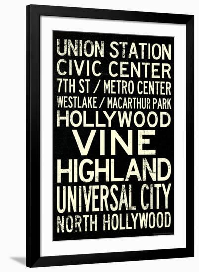 Los Angeles Metro Rail Stations Vintage Subway RetroMetro Travel-null-Framed Art Print