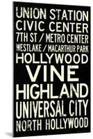 Los Angeles Metro Rail Stations Vintage Subway RetroMetro Travel-null-Mounted Art Print