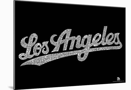 Los Angeles Neighborhoods Text Poster-null-Mounted Poster