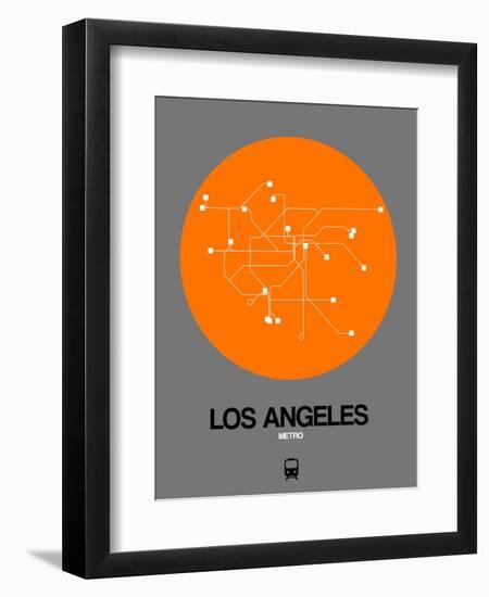 Los Angeles Orange Subway Map-NaxArt-Framed Art Print