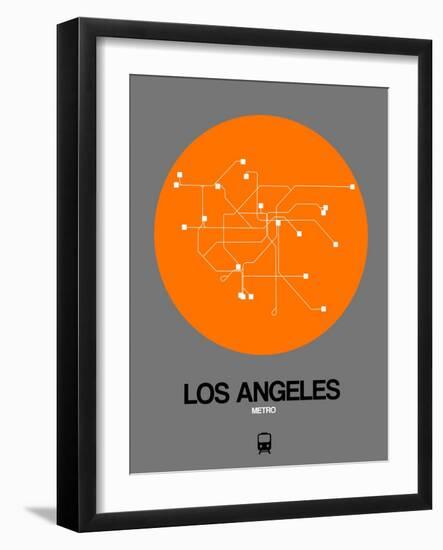 Los Angeles Orange Subway Map-NaxArt-Framed Art Print