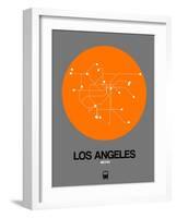 Los Angeles Orange Subway Map-NaxArt-Framed Art Print