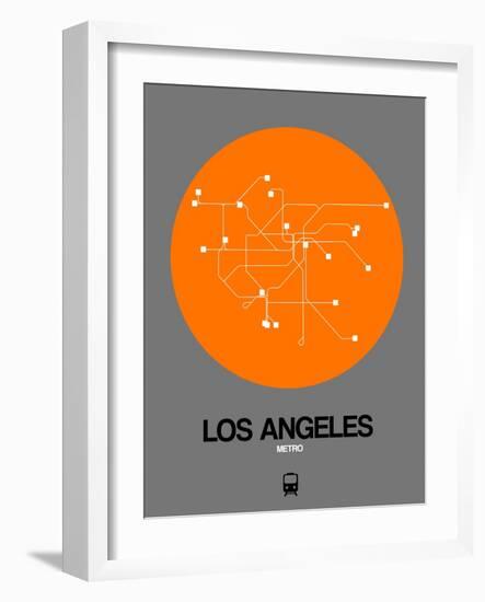 Los Angeles Orange Subway Map-NaxArt-Framed Art Print