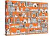 Los Angeles Orange-Sharon Turner-Stretched Canvas