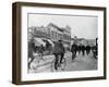 Los Angeles Police Officers Bicycling Past Broadway Storefronts-null-Framed Photographic Print