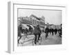 Los Angeles Police Officers Bicycling Past Broadway Storefronts-null-Framed Photographic Print