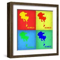 Los Angeles Pop Art Map 1-NaxArt-Framed Art Print