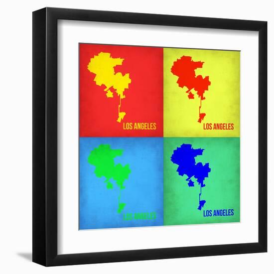 Los Angeles Pop Art Map 1-NaxArt-Framed Art Print