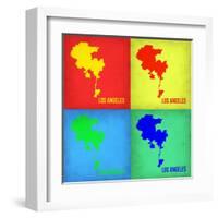 Los Angeles Pop Art Map 1-NaxArt-Framed Art Print