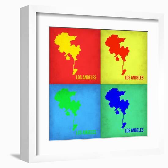 Los Angeles Pop Art Map 1-NaxArt-Framed Art Print