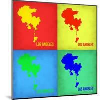 Los Angeles Pop Art Map 1-NaxArt-Mounted Art Print