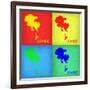 Los Angeles Pop Art Map 1-NaxArt-Framed Art Print