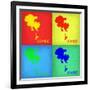 Los Angeles Pop Art Map 1-NaxArt-Framed Art Print