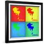 Los Angeles Pop Art Map 1-NaxArt-Framed Art Print