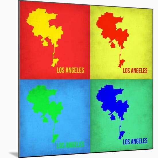 Los Angeles Pop Art Map 1-NaxArt-Mounted Art Print
