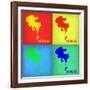 Los Angeles Pop Art Map 1-NaxArt-Framed Art Print