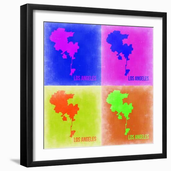 Los Angeles Pop Art Map 2-NaxArt-Framed Art Print