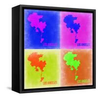 Los Angeles Pop Art Map 2-NaxArt-Framed Stretched Canvas